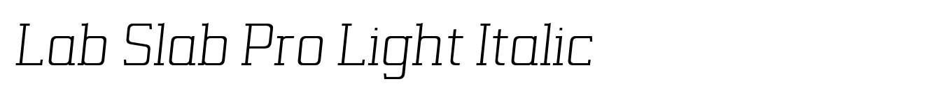 Lab Slab Pro Light Italic
